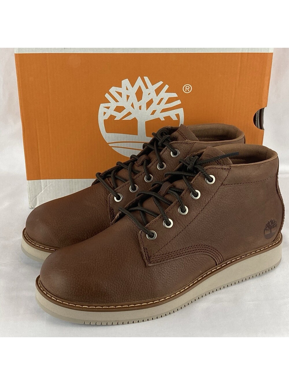 Men’s Size 8 Timberland Redwood Edge Mid Lace Chukka Ankle Boots Brown Leather